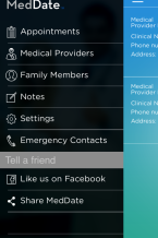 MedDate menu